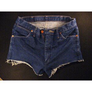 Wrangler Vintage CUTOFF JEAN SHORTSWomans  32 High Waisted Hot Pants Blue Denim